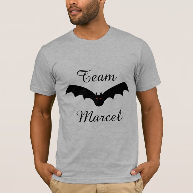 Camiseta de Morcego Vampiro da Equipe Marcel (Frente)