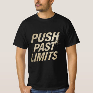 Camiseta de Motivação de Academia Push Past Limits