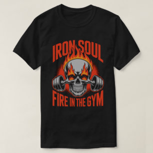 Camiseta de Motivação Fitness Caveira Alma de Ferr