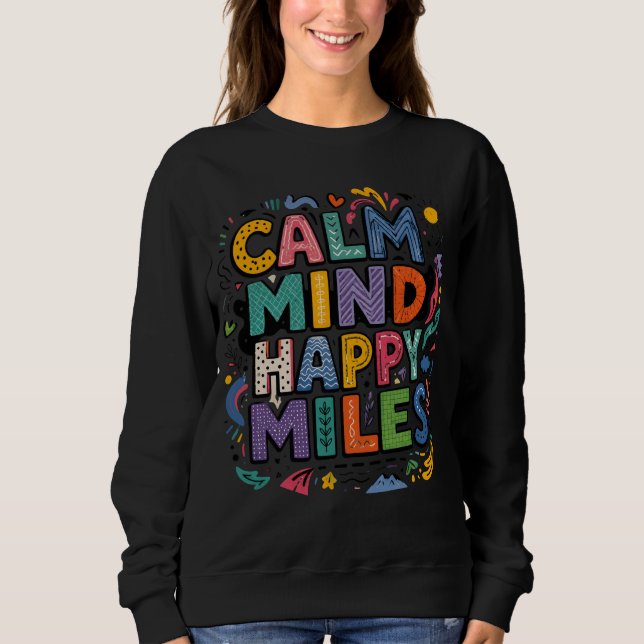 Camiseta de Motivação para Corredores Calm Mind Ha (Frente)