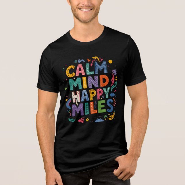 Camiseta de Motivação para Corredores Calm Mind Ha (Frente)