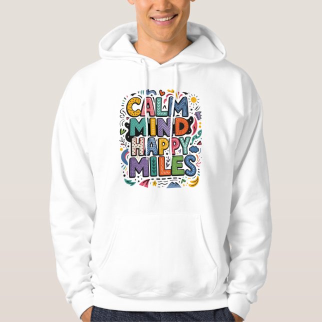 Camiseta de Motivação para Corredores Calm Mind Ha (Frente)