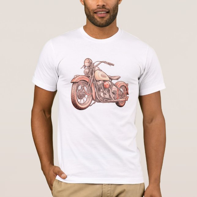 Camiseta de Moto Antiga - Presente de Camisa de Bi (Frente)