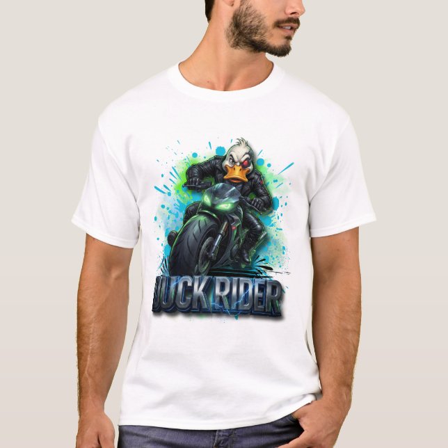 Camiseta de Moto Cyber Duck Rider 3D (Frente)