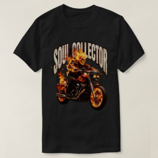 Camiseta de moto flamejante colecionadora de almas