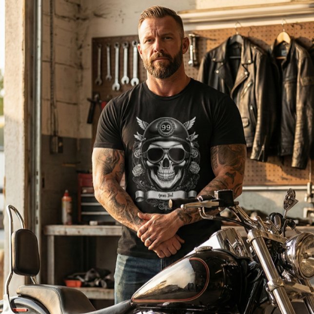 Camiseta de Motocicleta Retro Crânio de Motociclis (Criador carregado)