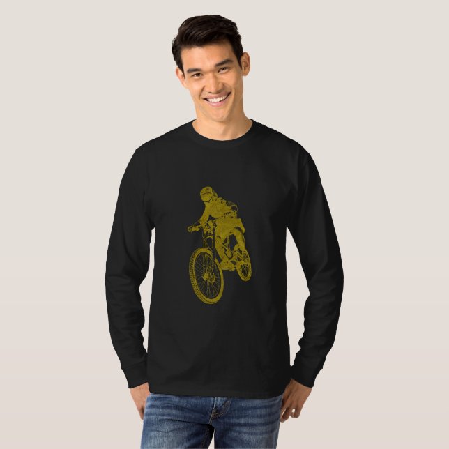 Camiseta de Motociclista Dourada (Frente Completa)