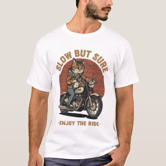 Camiseta de Motociclista Gato (Frente)