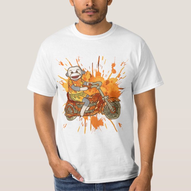Camiseta de motociclista Sock Monkey (Frente)