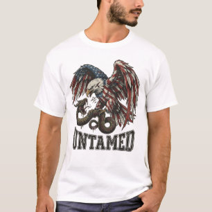 Camiseta de Motoqueiro Águia Patriótica Indomável 