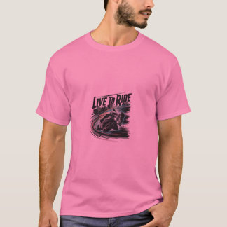 Camiseta de Motoqueiro Live to Ride | Corrida de M