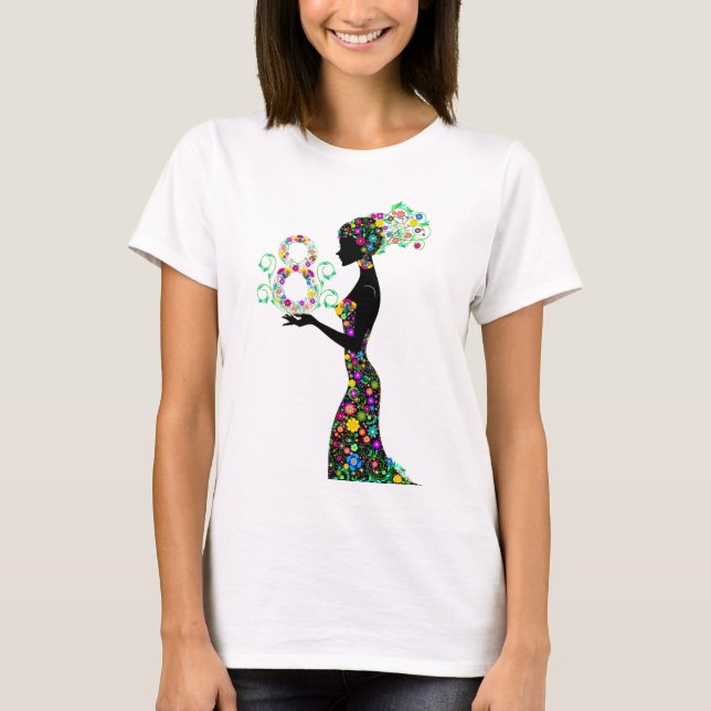 camiseta de mulher com flores (Frente)