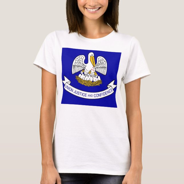 Camiseta de mulheres com bandeira do estado de Lou (Frente)