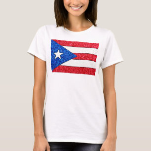 Camiseta de mulheres com bandeira Porto Rico