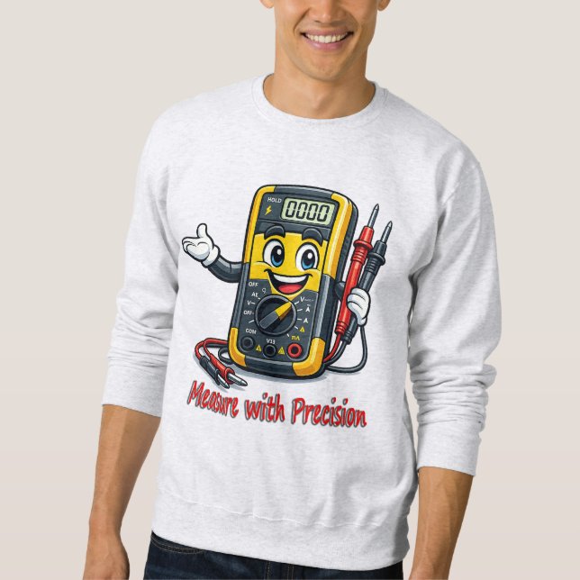 Camiseta de Multímetro Cartoon Medir Com Precisão (Frente)