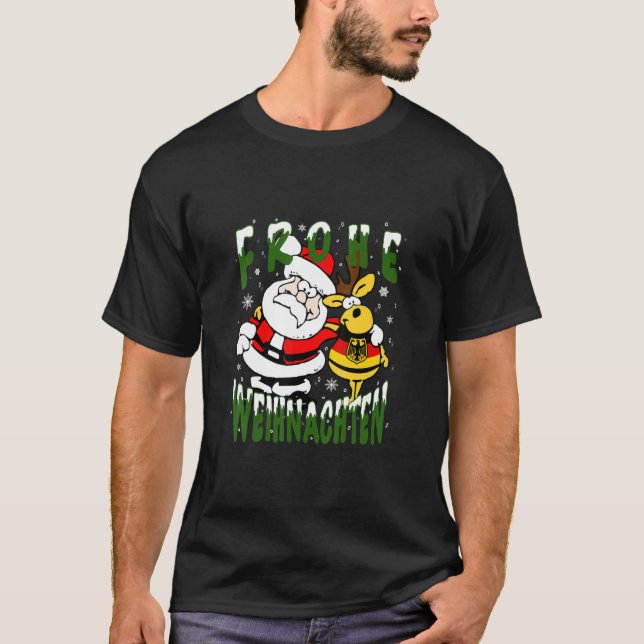 Camiseta de Natal Alemã Frohe Weihnachten (Frente)