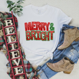 Camiseta de Natal brilhante e feliz com Sparkle