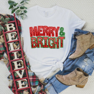 Camiseta de Natal brilhante e feliz com Sparkle