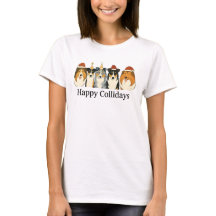 camiseta de Natal Collie
