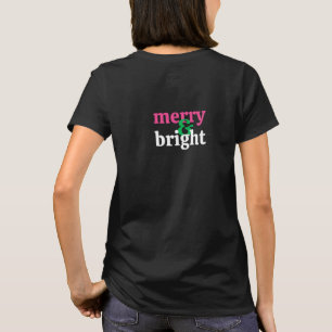 Camiseta de Natal com Tipografia Verde e Rosa Vibr