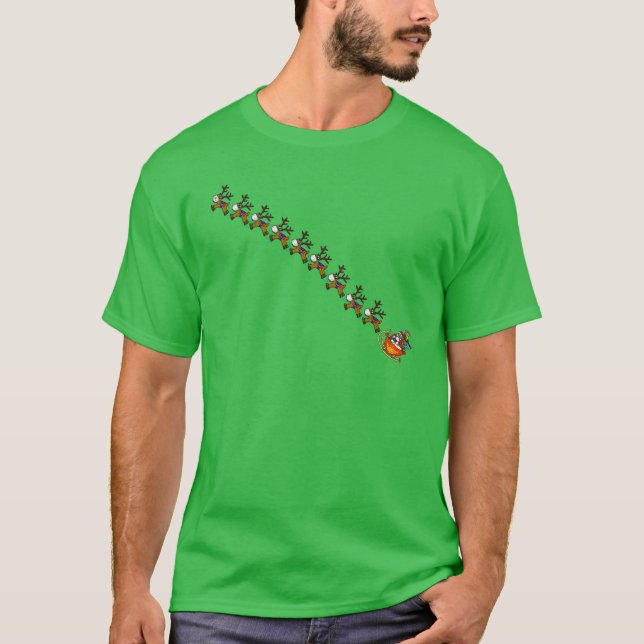 Camiseta de Natal COVID-19 para Papais noeis e ren (Frente)