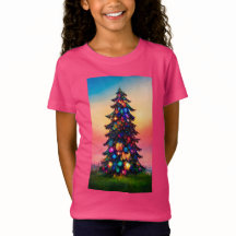 Camiseta de Natal da moça