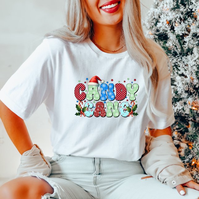 Camiseta de Natal das Mulheres Cane Candy (Criador carregado)