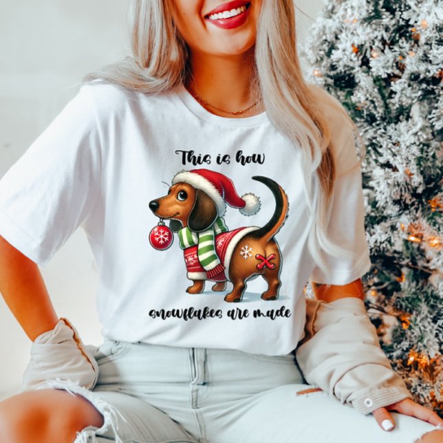 Camiseta de Natal das Mulheres Engraçado Dachshund (Criador carregado)