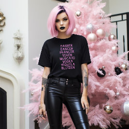 Camiseta de Natal Dasher Dancer Prancer