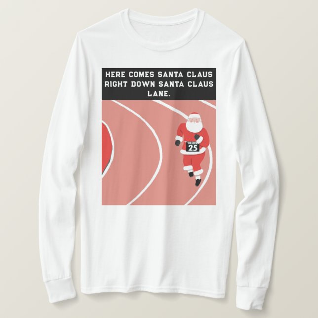 Camiseta de Natal de Atletismo e Corrida (Frente do Design)