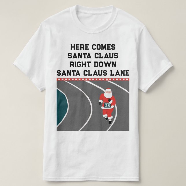 Camiseta de Natal de Atletismo e Corrida (Frente do Design)