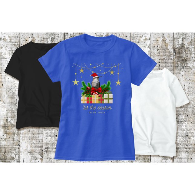 Camiseta de Natal de Beija-flor "Azul" (Criador carregado)