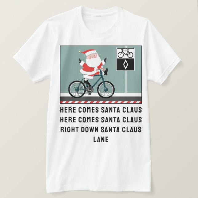 Camiseta de Natal de Ciclismo (Frente do Design)