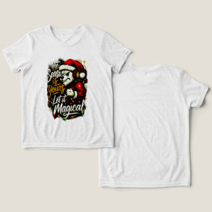 Camiseta de Natal de Crianças Legais Urso DJ Santa