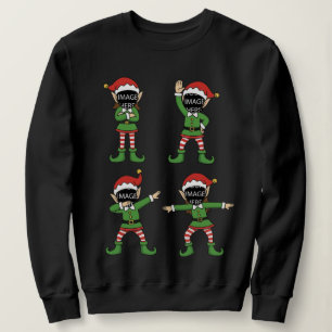 Camiseta de Natal de Elfo com Rosto Personalizado: