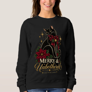 Camiseta de Natal de Gato Preto Alegre e Imperturb
