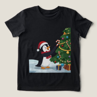 Camiseta de Natal de Pinguim Fofa