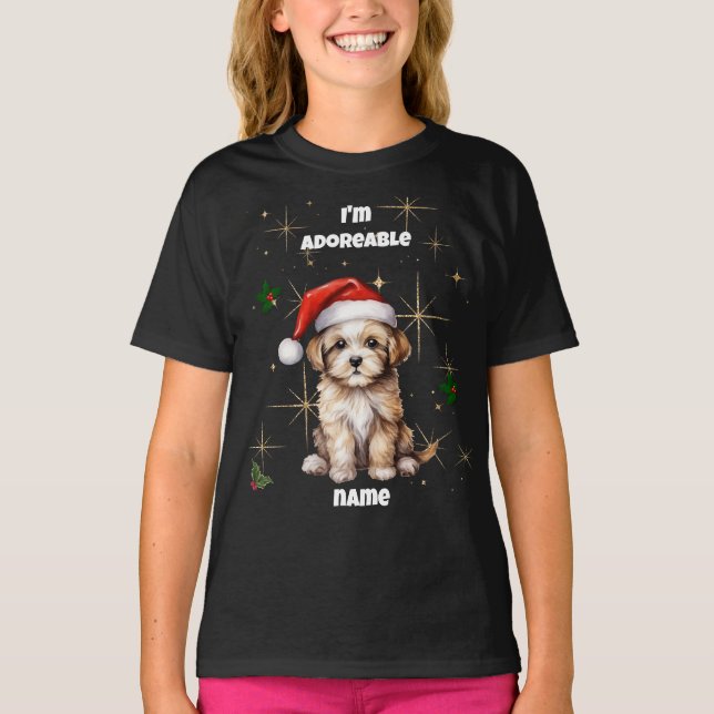 Camiseta de Natal de Puppy (Frente)