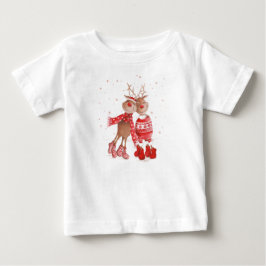 Camiseta de Natal de Rena Fofa – 3D Aconchegante