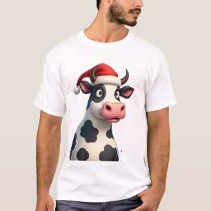 Camiseta de Natal de Vaca Colorida Pop Art (1)