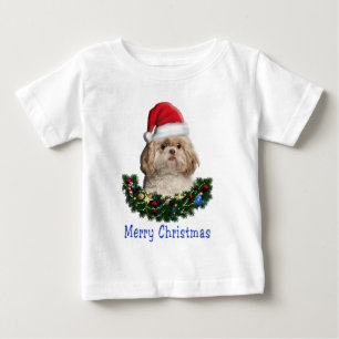 Camiseta de Natal do Cão Shih-Tsu