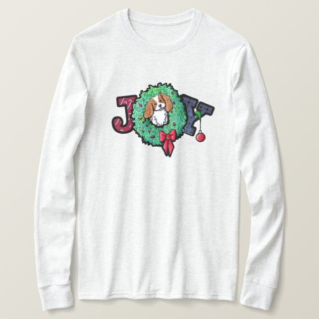 Camiseta de Natal do Cavalier King Charles (Frente do Design)
