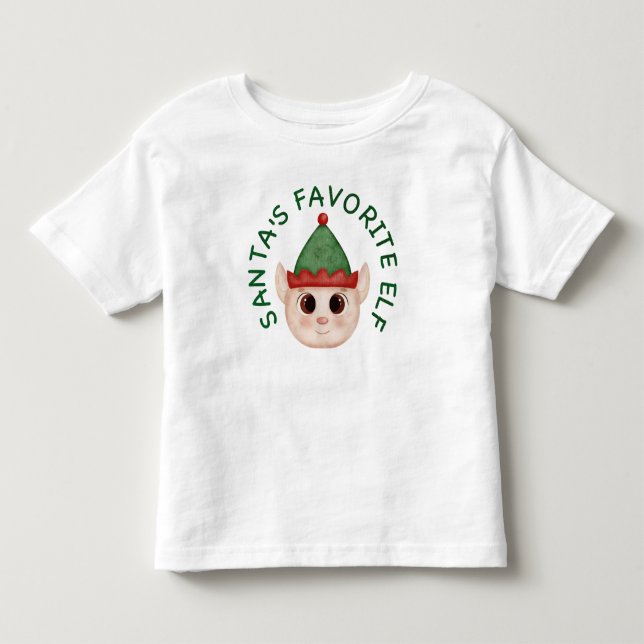 Camiseta de Natal do Elfo Favorito do Papai Noel B (Frente)