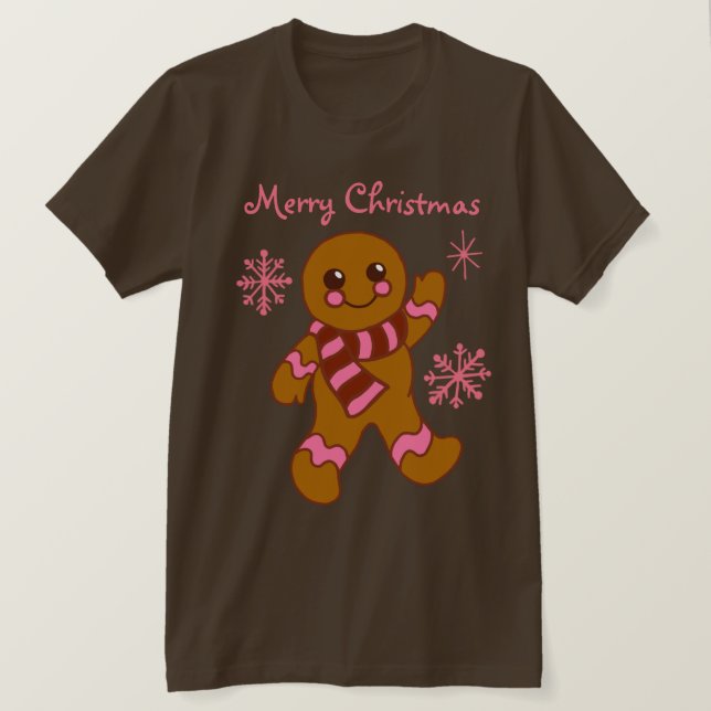 Camiseta de Natal do Menino de Pão de Mel (Frente do Design)