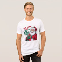Camiseta de Natal do Papai Noel Cozy Eat Drink Nap