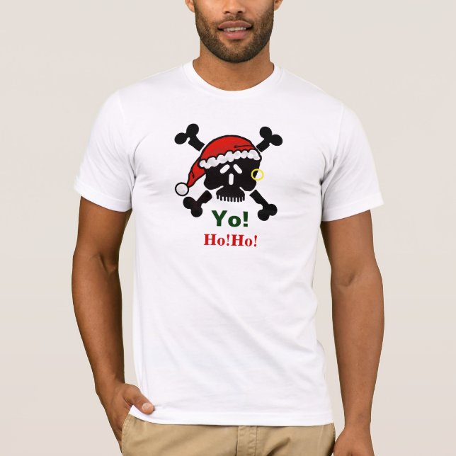 Camiseta de Natal do Skull e Cross Bones (Frente)