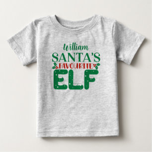 Camiseta de Natal Elfo Favorito do Papai Noel. Nom