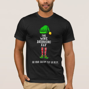 Camiseta de Natal Elfo, O Elfo que Bebe Vinho