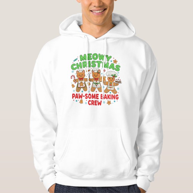 Camiseta de Natal Engraçada de Gato e Biscoito" (Frente)