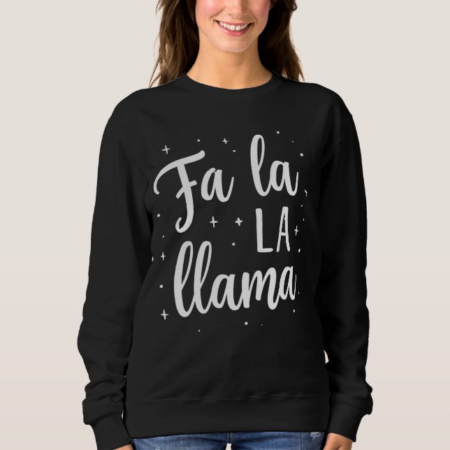 Camiseta de Natal "Fa La La Llama" Fofa (Frente)